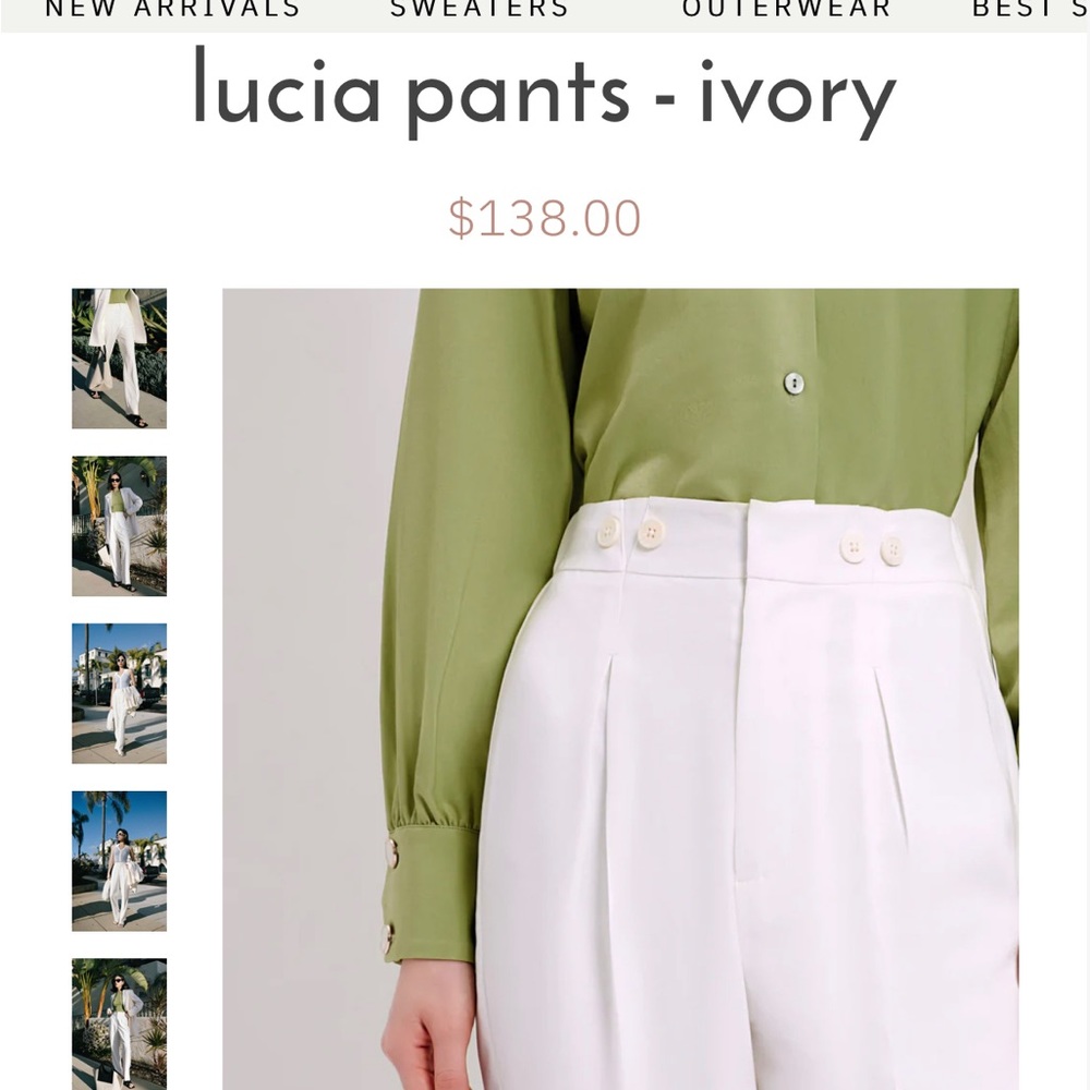 Petite Studio white wide leg pants - Picture 3 of 5